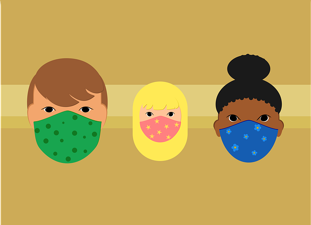 cartoon family of face masks